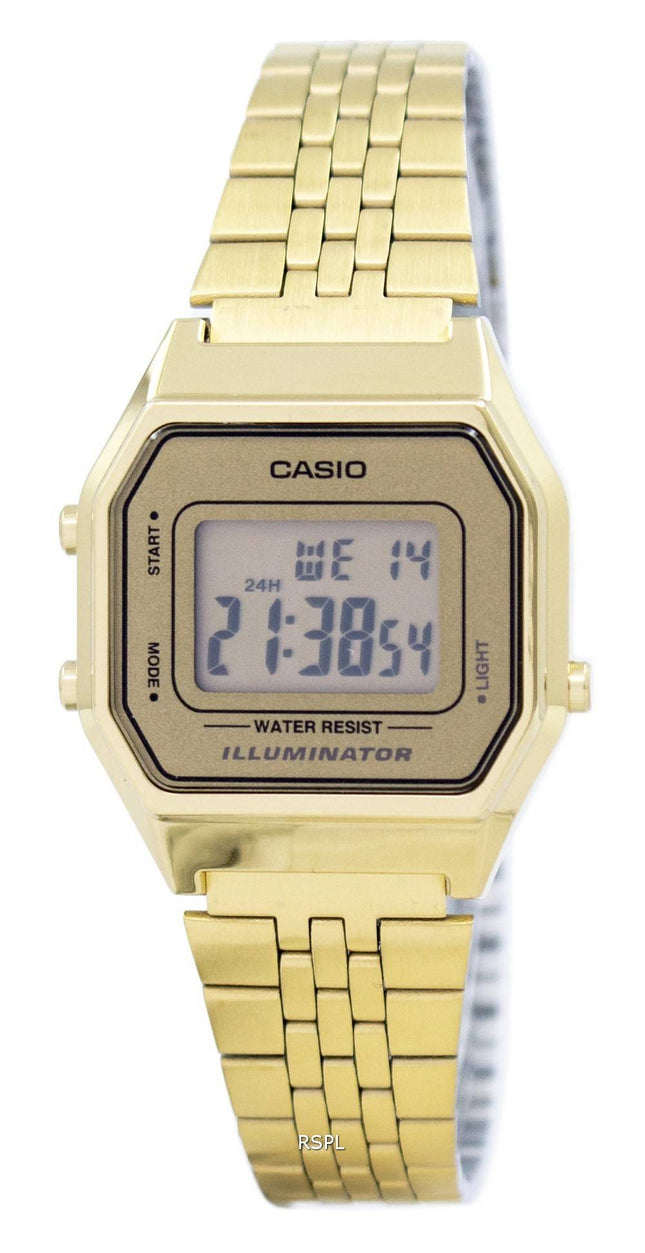 Casio Digital Quarz Edelstahl Illuminator LA680WGA-9DF LA680WGA-9 Damenuhr