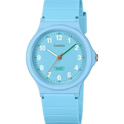 Casio Pop Analog Blau Biobasiertes Harzarmband Blaues Zifferblatt Quarz LQ-24B-2B Damenuhr