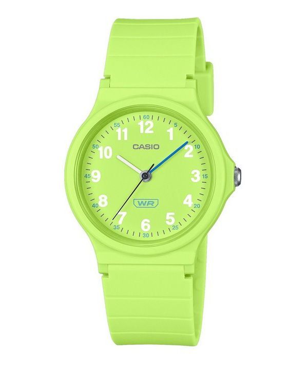 Casio Pop Analog Limettengrünes Armband aus biobasiertem Harz Limettengrünes Zifferblatt Quarz LQ-24B-3B Damenuhr