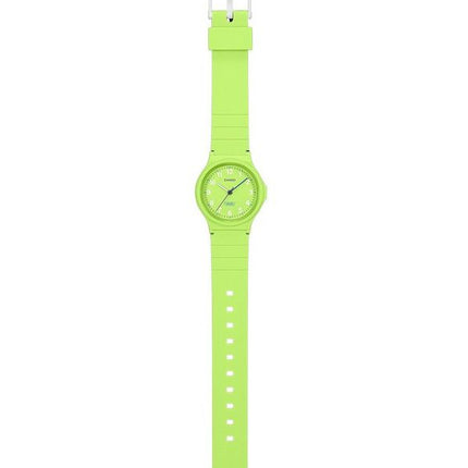 Casio Pop Analog Limettengrünes Armband aus biobasiertem Harz Limettengrünes Zifferblatt Quarz LQ-24B-3B Damenuhr