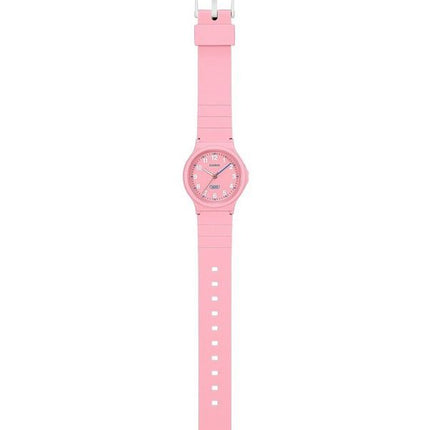 Casio Pop Analog Pink Biobasiertes Harzarmband Rosa Zifferblatt Quarz LQ-24B-4B Damenuhr