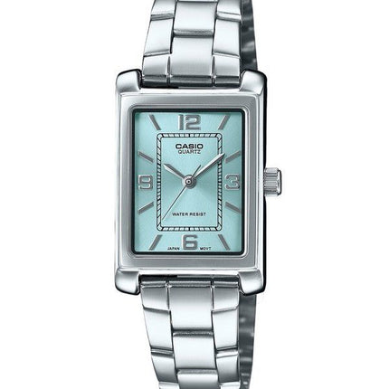 Casio Standard Analog Edelstahl Aqua Blau Zifferblatt Quarz LTP-1234DD-2A Damenuhr