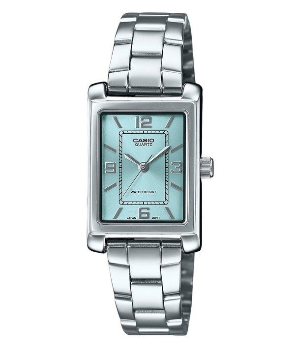 Casio Standard Analog Edelstahl Aqua Blau Zifferblatt Quarz LTP-1234DD-2A Damenuhr