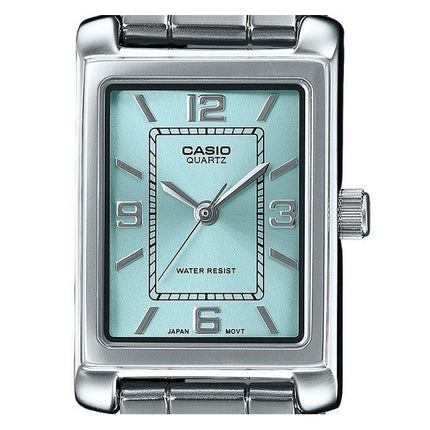 Casio Standard Analog Edelstahl Aqua Blau Zifferblatt Quarz LTP-1234DD-2A Damenuhr