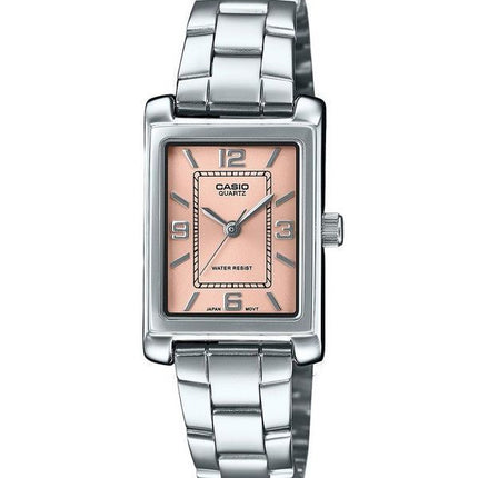 Casio Standard Analog Edelstahl Rosa Zifferblatt Quarz LTP-1234DD-4A Damenuhr