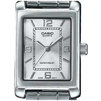 Casio Standard Analog Edelstahl Silber Zifferblatt Quarz LTP-1234DD-7A Damenuhr