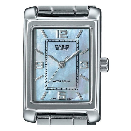 Casio Standard Analog Edelstahl Perlmutt Zifferblatt Quarz LTP-1234DS-2A Damenuhr