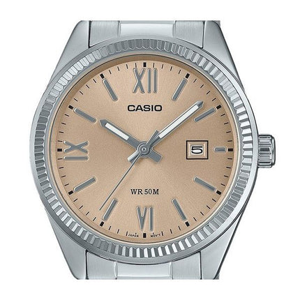 Casio Standard Analog Edelstahl Pfirsich Zifferblatt Quarz LTP-1302DD-4A2V Damenuhr