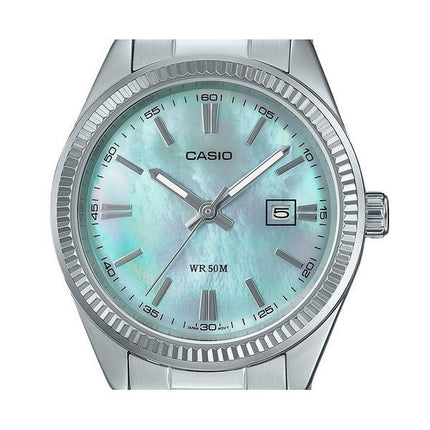 Casio Standard Analog Edelstahl Perlmutt Zifferblatt Quarz LTP-1302DS-2AV Damenuhr