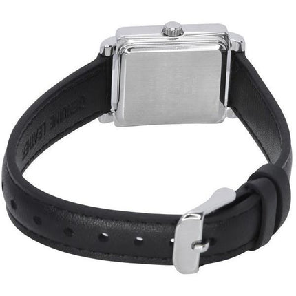 Casio Standard Analoges Lederarmband mit schwarzem Zifferblatt und Quarz LTP-E176L-1A Damenuhr