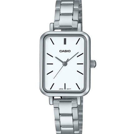 Casio Standard Analog Edelstahl weißes Zifferblatt Quarz LTP-V009D-7E Damenuhr