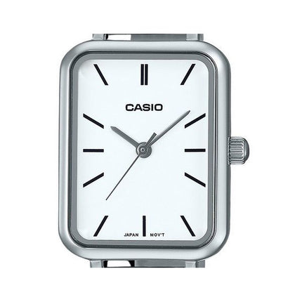 Casio Standard Analog Edelstahl weißes Zifferblatt Quarz LTP-V009D-7E Damenuhr