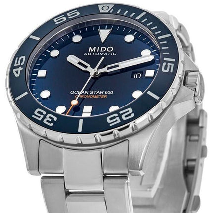 Mido Ocean Star 600 Chronometer blaues Zifferblatt Automatik-Taucheruhr M026.608.11.041.01 600M Herrenuhr