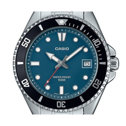 Casio Standard Analog Edelstahl Blaues Zifferblatt Quarz MDV-10D-2A1V Herrenuhr