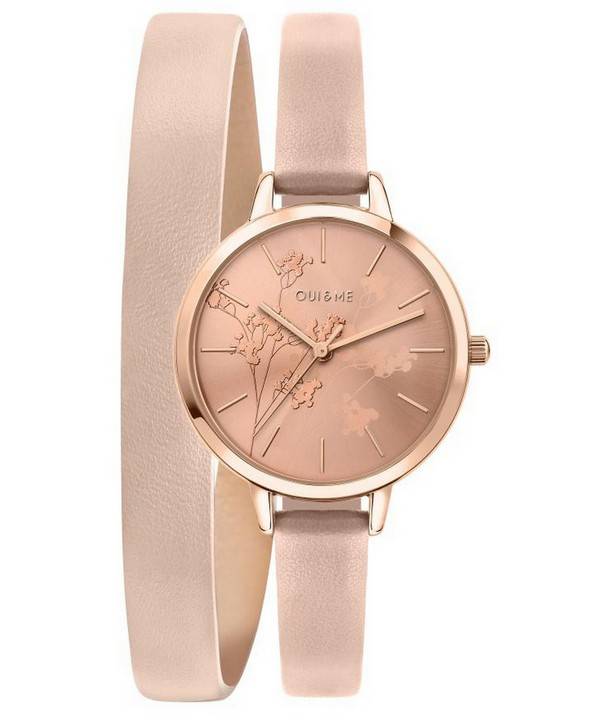 Oui &  Me Petite Amourette Roségold Sunray Zifferblatt Lederarmband Quarz ME010049 Damenuhr