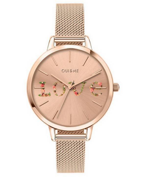 Oui &  Me Grande Fleurette Roségoldfarbener Edelstahl Quarz ME010112 Damenuhr