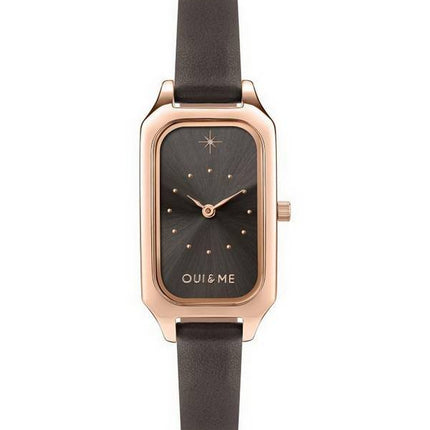 Oui &  Me Finette Rose Dunkelgraues Zifferblatt Lederarmband Quarz ME010116 Damenuhr