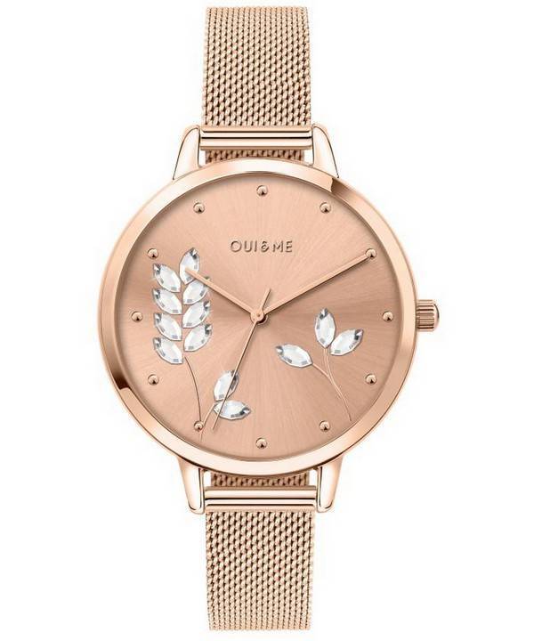 Oui &  Me Grande Fleurette Roségoldfarbener Edelstahl Quarz ME010155 Damenuhr