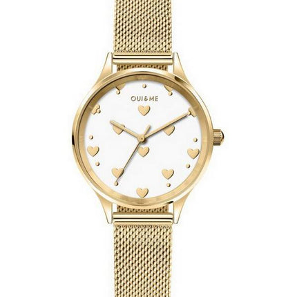 Oui &  Me Minette Gelbgold Zifferblatt Goldfarbener Edelstahl Quarz ME010171 Damenuhr