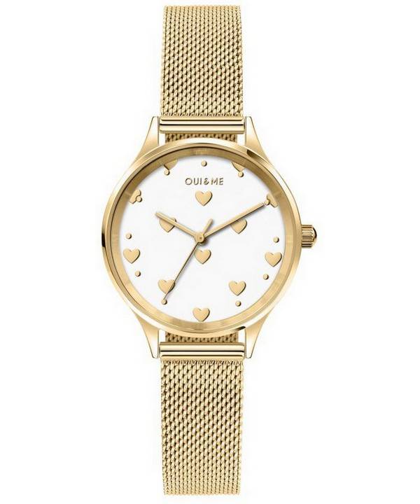 Oui &  Me Minette Gelbgold Zifferblatt Goldfarbener Edelstahl Quarz ME010171 Damenuhr