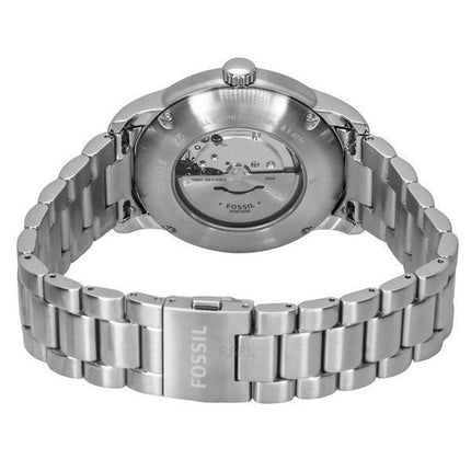 Fossil Heritage ME3223 Unisex-Armbanduhr, Edelstahl, schwarzes Zifferblatt, Automatik