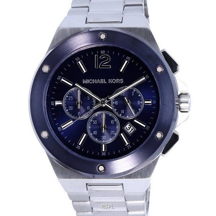 Michael Kors Lennox Chronograph Edelstahl blaues Zifferblatt Quarz MK8938 Herrenuhr