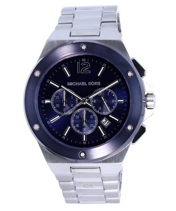 Michael Kors Lennox Chronograph Edelstahl blaues Zifferblatt Quarz MK8938 Herrenuhr