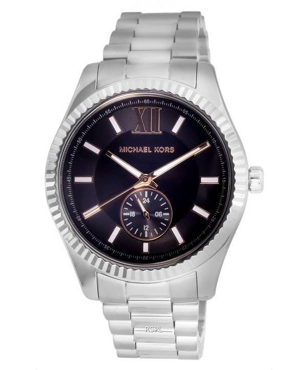 Michael Kors Lexington Edelstahl Multifunktions schwarzes Zifferblatt Quarz MK8946 100M Herrenuhr