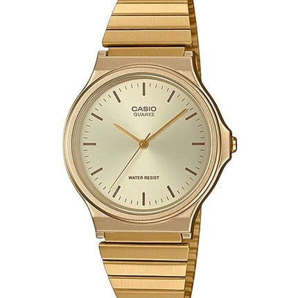 Casio Analoge Quarzuhr aus Edelstahl mit champagnerfarbenem Zifferblatt MQ-24G-9E für Herren