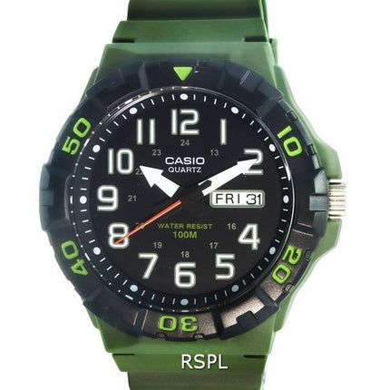 Casio Analog Army Green Resin Band Quarz MRW-210H-3A MRW210H-3 100M Herrenuhr