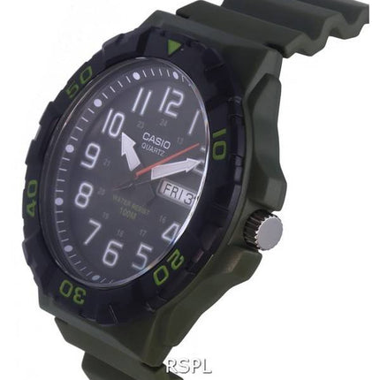 Casio Analog Army Green Resin Band Quarz MRW-210H-3A MRW210H-3 100M Herrenuhr