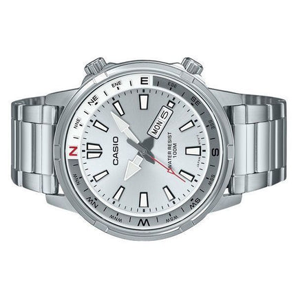 Casio Standard Analog Edelstahl Silber Zifferblatt Quarz MTD-130D-7AV 100M Herrenuhr