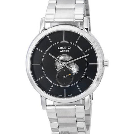 Casio Standard Analog Edelstahl schwarzes Zifferblatt Quarz MTP-B130D-1A MTPB130D-1 Herrenuhr