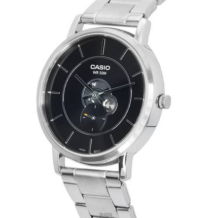 Casio Standard Analog Edelstahl schwarzes Zifferblatt Quarz MTP-B130D-1A MTPB130D-1 Herrenuhr