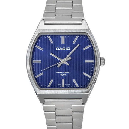 Casio Standard Analog Edelstahl blaues Zifferblatt Quarz MTP-B140D-2A Herrenuhr