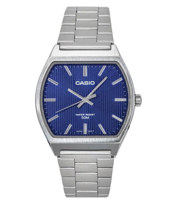 Casio Standard Analog Edelstahl blaues Zifferblatt Quarz MTP-B140D-2A Herrenuhr