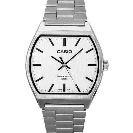 Casio Standard Analog Edelstahl weißes Zifferblatt Quarz MTP-B140D-7A Herrenuhr