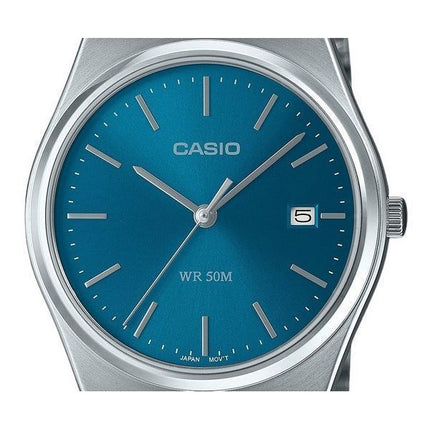 Casio Standard Analog Edelstahl blaues Zifferblatt Quarz MTP-B145D-2A2 Herrenuhr