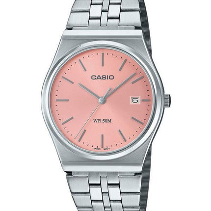 Casio Standard Analog Edelstahl rosa Zifferblatt Quarz MTP-B145D-4AV Unisex-Uhr