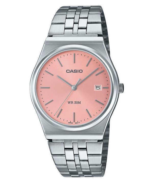 Casio Standard Analog Edelstahl rosa Zifferblatt Quarz MTP-B145D-4AV Unisex-Uhr