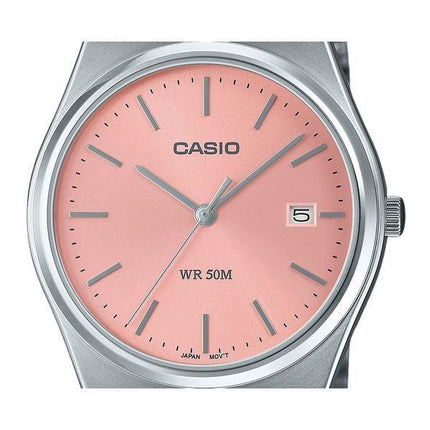 Casio Standard Analog Edelstahl rosa Zifferblatt Quarz MTP-B145D-4AV Unisex-Uhr