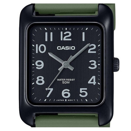 Casio Standard Analog Grünes Harzarmband Schwarzes Zifferblatt Quarz MTP-B175-3BV Herrenuhr