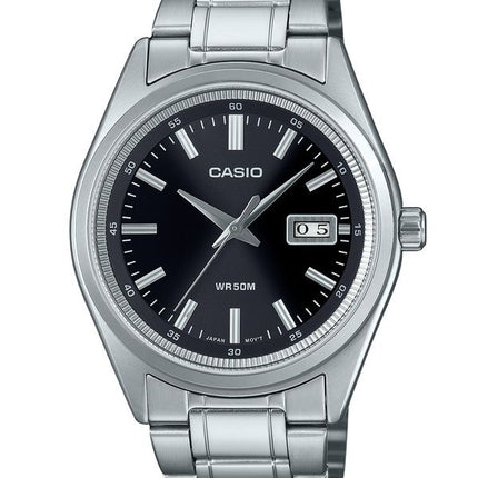 Casio Standard Analog Edelstahl schwarzes Zifferblatt Quarz MTP-B180D-1A1V Herrenuhr