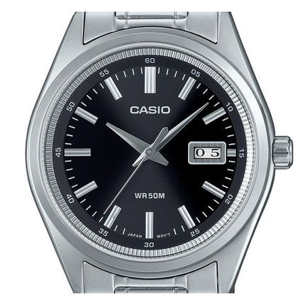 Casio Standard Analog Edelstahl schwarzes Zifferblatt Quarz MTP-B180D-1A1V Herrenuhr