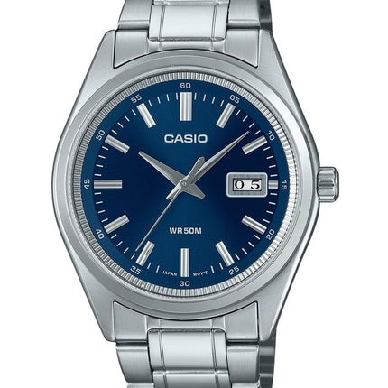 Casio Standard Analog Edelstahl Blaues Zifferblatt Quarz MTP-B180D-2AV Herrenuhr