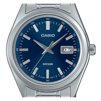 Casio Standard Analog Edelstahl Blaues Zifferblatt Quarz MTP-B180D-2AV Herrenuhr