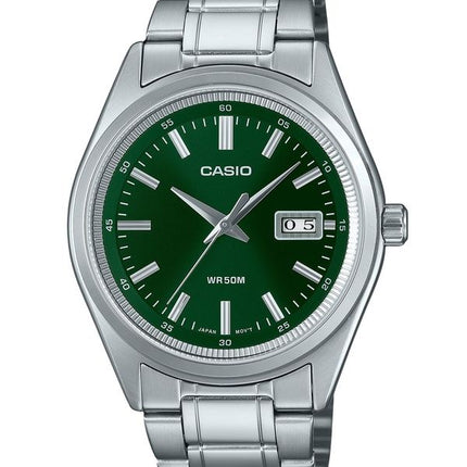 Casio Standard Analog Edelstahl grünes Zifferblatt Quarz MTP-B180D-3AV Herrenuhr