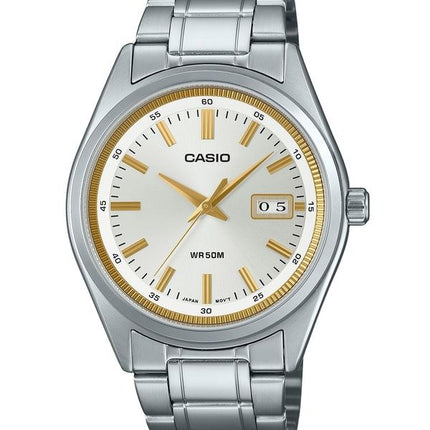 Casio Standard Analog Edelstahl Silber Zifferblatt Quarz MTP-B180D-7AV Herrenuhr