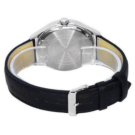 Casio Standard Analoge Mondphase Lederarmband Silbernes Zifferblatt Quarz MTP-M100L-7A Herrenuhr