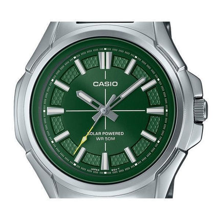 Casio Standard Analog Edelstahl Grünes Zifferblatt Solar MTP-RS100D-3AV Herrenuhr